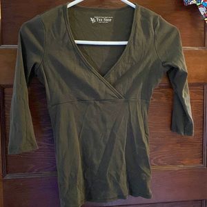 Victoria’s Secret Tee Shop Olive Green Tee Shirt, XS